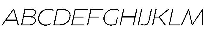 BSSynthetik ExtralightItalic Instance Font UPPERCASE