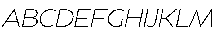 BSSynthetik ExtralightItalic Font UPPERCASE