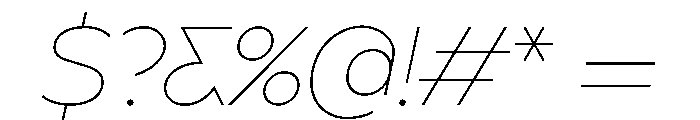 BSSynthetik ThinItalic Instance Font OTHER CHARS