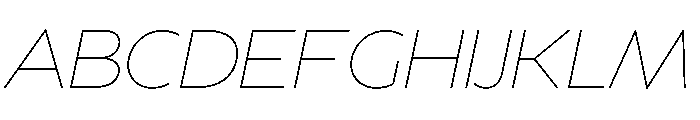 BSSynthetik ThinItalic Font UPPERCASE