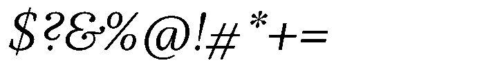 BT Circuit Light Italic 10 Font OTHER CHARS