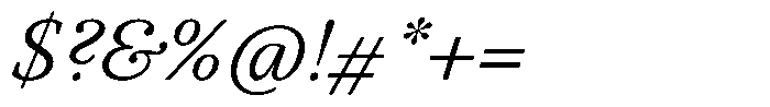 BT Circuit Light Italic 17 Font OTHER CHARS