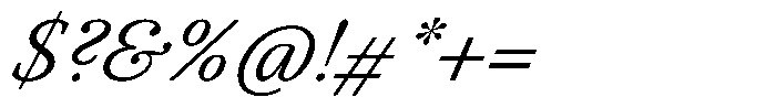 BT Circuit Light Italic 24 Font OTHER CHARS