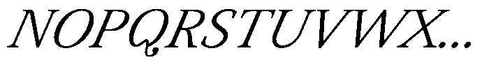 BT Circuit Light Italic 24 Font UPPERCASE