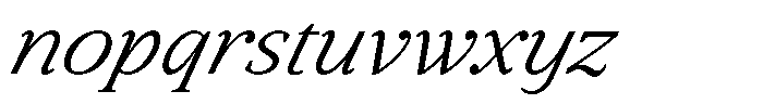 BT Circuit Light Italic 24 Font LOWERCASE
