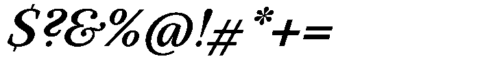 BT Circuit Medium Italic 17 Font OTHER CHARS