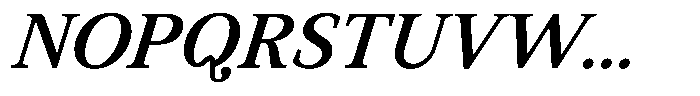 BT Circuit Medium Italic 17 Font UPPERCASE