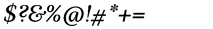BT Circuit Regular Italic 10 Font OTHER CHARS