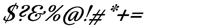 BT Circuit Regular Italic 24 Font OTHER CHARS
