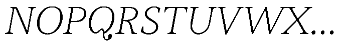 BT Circuit Thin Italic 10 Font UPPERCASE
