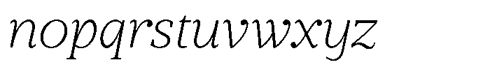 BT Circuit Thin Italic 10 Font LOWERCASE