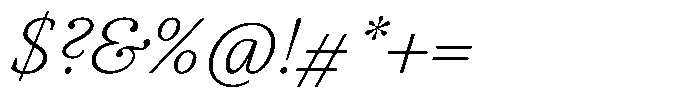 BT Circuit Thin Italic 17 Font OTHER CHARS