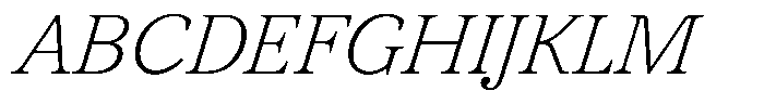BT Circuit Thin Italic 17 Font UPPERCASE