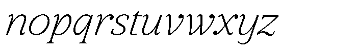 BT Circuit Thin Italic 17 Font LOWERCASE