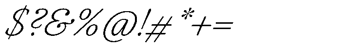 BT Circuit Thin Italic 24 Font OTHER CHARS