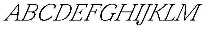 BT Circuit Thin Italic 24 Font UPPERCASE