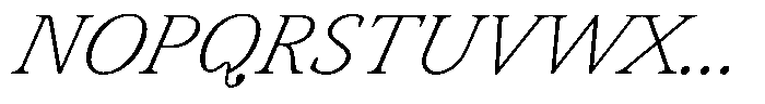 BT Circuit Thin Italic 24 Font UPPERCASE
