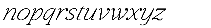 BT Circuit Thin Italic 24 Font LOWERCASE