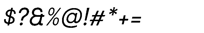 BT Grotesk Italic Font OTHER CHARS