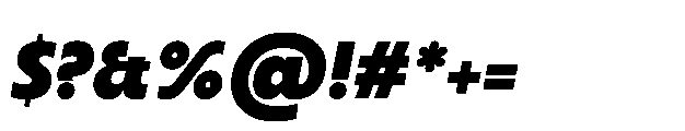 BT Oateria Black Italic Font OTHER CHARS