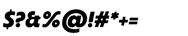 BT Oateria Extra Bold Italic Font OTHER CHARS