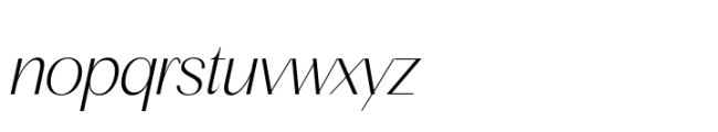 BT Suave Thin Italic Font LOWERCASE