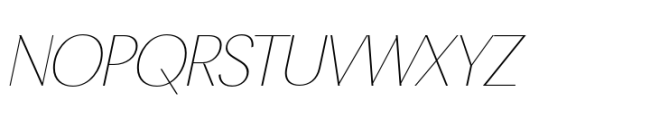 BT Suave Ultra Thin Italic Font UPPERCASE