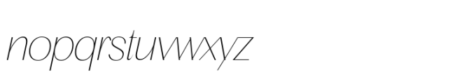 BT Suave Ultra Thin Italic Font LOWERCASE