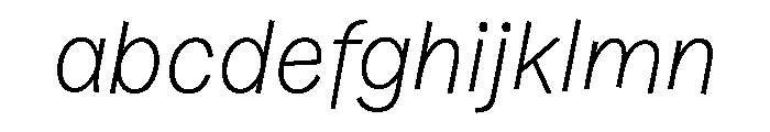 Burbank Small Light Italic Font LOWERCASE