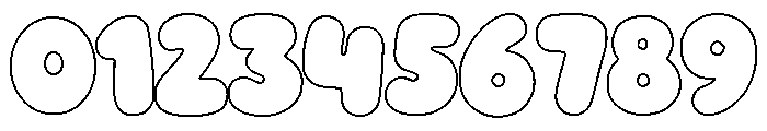 Bubble Bean Outline Font OTHER CHARS