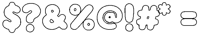 Bubble Bean Outline Font OTHER CHARS