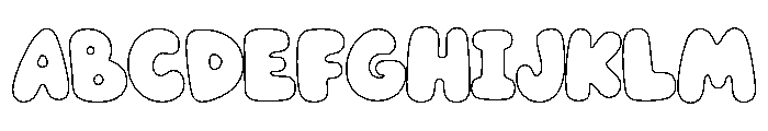 Bubble Bean Outline Font UPPERCASE