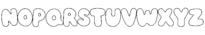 Bubble Bean Outline Font UPPERCASE