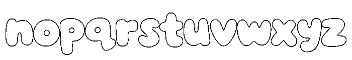 Bubble Bean Outline Font LOWERCASE