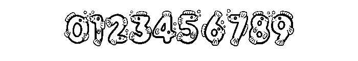 Bubble Fish Cartoon By  Regular Font OTHER CHARS