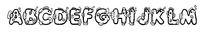 Bubble Fish Cartoon By  Regular Font UPPERCASE