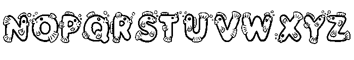 Bubble Fish Cartoon By  Regular Font LOWERCASE
