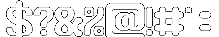 Bubble Flight-Hollow Font OTHER CHARS