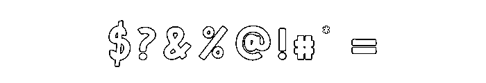 Bubble Outline Font OTHER CHARS