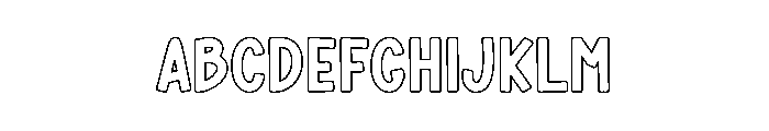 Bubble Outline Font UPPERCASE