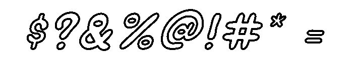 Bubble Soda Italic Font OTHER CHARS