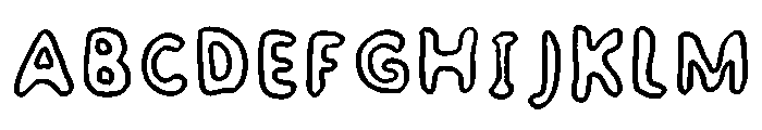 Bubblegum Club Outline Regular Font UPPERCASE