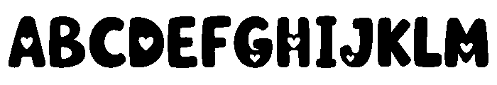 Bubbly Hearts Font UPPERCASE