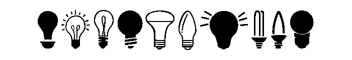 Bulb Icon Set Font OTHER CHARS