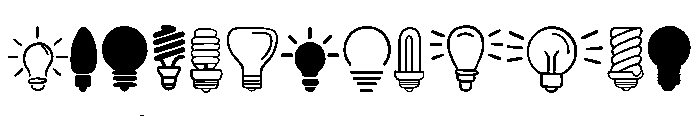 Bulb Icon Set FONT