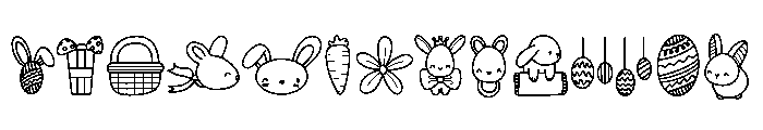 Bunny Easter Doodles Font UPPERCASE