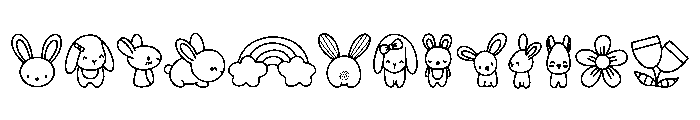 Bunny Easter Doodles Font UPPERCASE