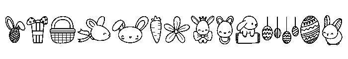 Bunny Easter Doodles FONT