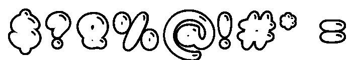 Butter Bun Soda Outline Shine Font OTHER CHARS