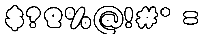 Butter Bun Soda Outline Font OTHER CHARS